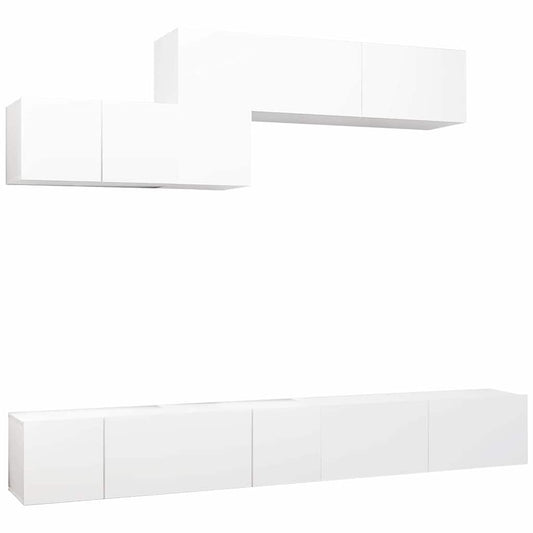 vidaXL TV Cabinet Set | Set of 6 | White | Engineered wood | Medium 2