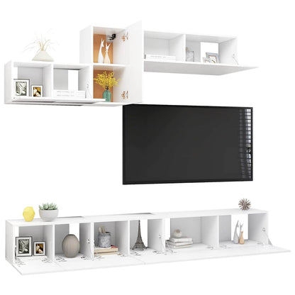 vidaXL TV Cabinet Set | Set of 6 | White | Engineered wood | Medium 3