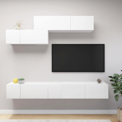 vidaXL TV Cabinet Set | Set of 6 | White | Engineered wood | Medium 1
