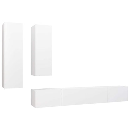 vidaXL 4 Piece TV Cabinet Set White Engineered Wood 2