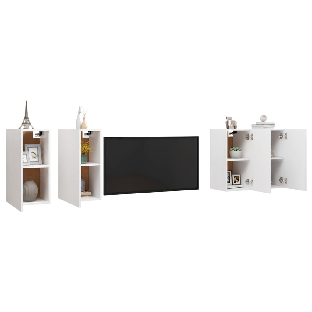 vidaXL TV Cabinets 4 pcs White 30.5x30x60 cm Engineered Wood 3