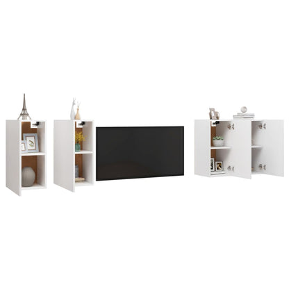vidaXL TV Cabinets 4 pcs White 30.5x30x60 cm Engineered Wood 3