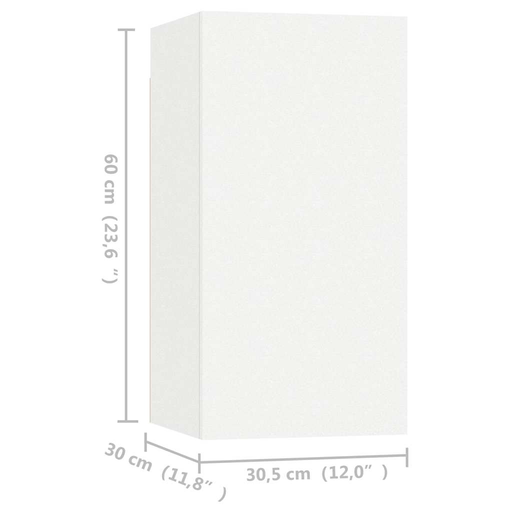 vidaXL TV Cabinets 4 pcs White 30.5x30x60 cm Engineered Wood 5