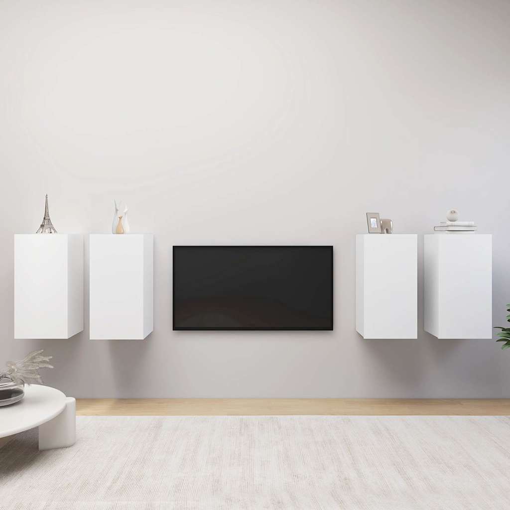 vidaXL TV Cabinets 4 pcs White 30.5x30x60 cm Engineered Wood 1