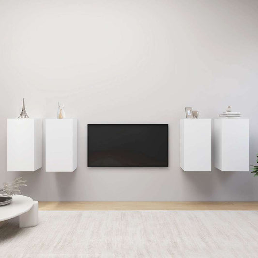 vidaXL TV Cabinets 4 pcs White 30.5x30x60 cm Engineered Wood 1