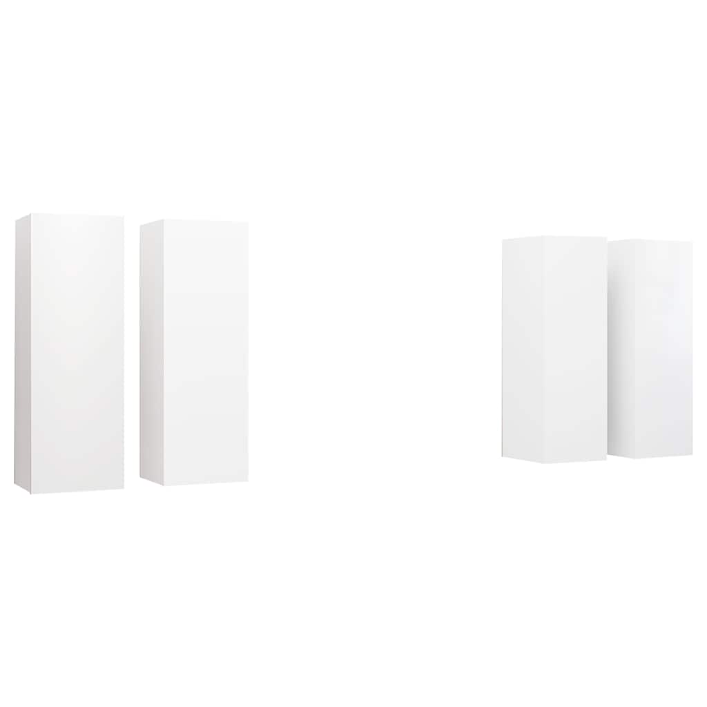 vidaXL 4 Piece TV Cabinet Set White 30,5x30x90 cm Engineered Wood 2