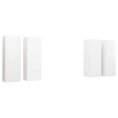vidaXL 4 Piece TV Cabinet Set White 30,5x30x90 cm Engineered Wood 2