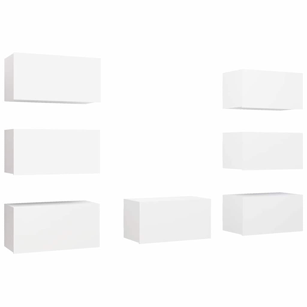 vidaXL 7 Piece TV Cabinet Set White 30,5x30x60 cm Engineered Wood 2