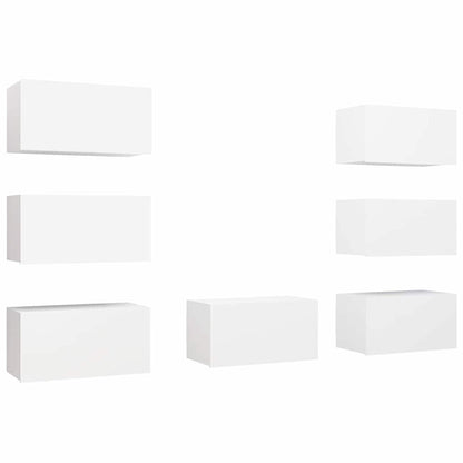 vidaXL 7 Piece TV Cabinet Set White 30,5x30x60 cm Engineered Wood 2