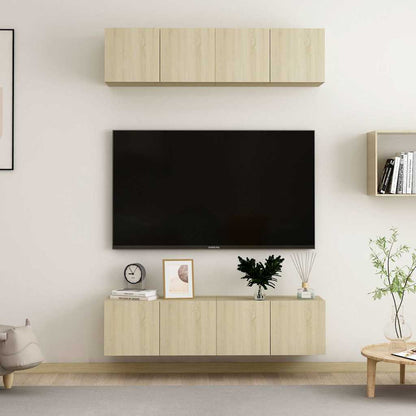 4 Piece TV Cabinet Set 60x30x30 cm Engineered Wood Sonoma oak