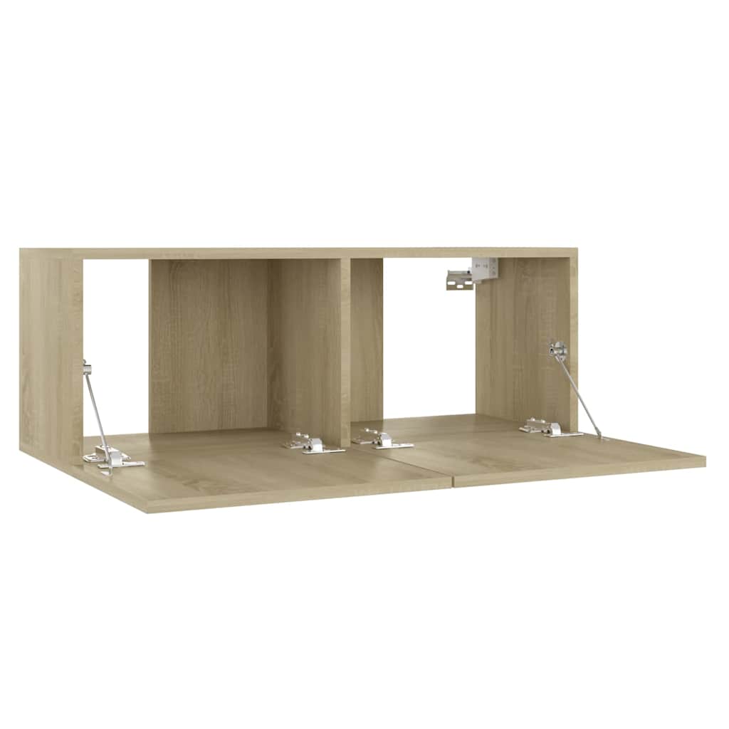 3 Piece TV Cabinet Set Engineered Wood Width 80 cm Sonoma oak