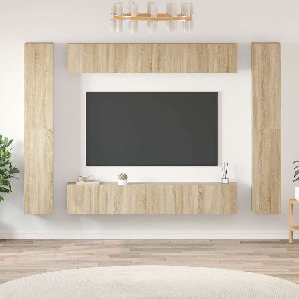 vidaXL TV Cabinet Set Engineered Wood 10