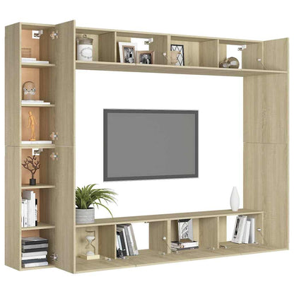 vidaXL 8 Piece TV Cabinet Set Sonoma Oak Engineered Wood 6