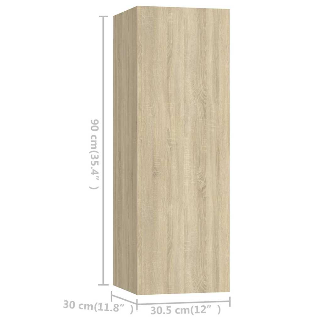 TV Cabinet Set Engineered Wood Width 60 cm Sonoma oak 3