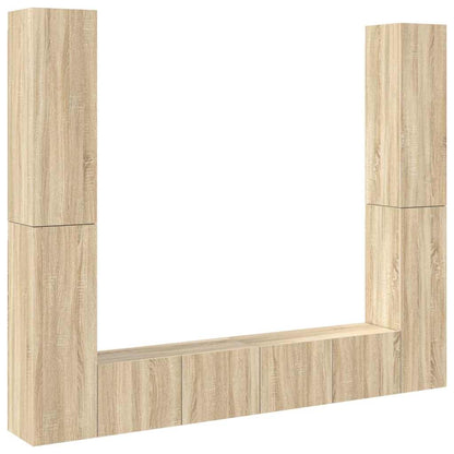 vidaXL 6 Piece TV Cabinet Set Sonoma Oak Engineered Wood 2