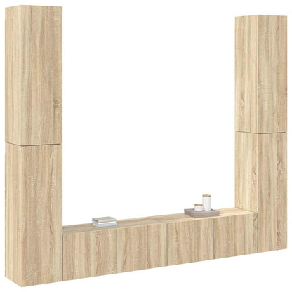 vidaXL 6 Piece TV Cabinet Set Sonoma Oak Engineered Wood 3