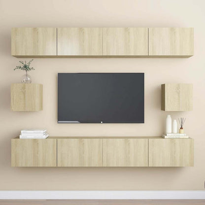 vidaXL 6 Piece TV Cabinet Set Engineered Wood Width 100 cm