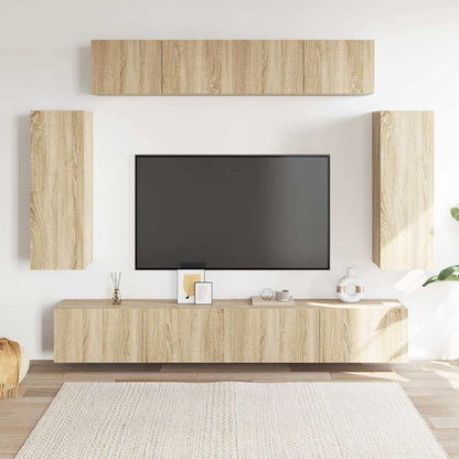 vidaXL 6 Piece TV Cabinet Set Sonoma Oak Engineered Wood 1