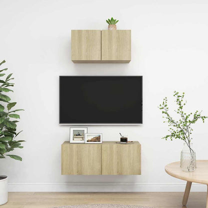 2 Piece TV Cabinet Set Engineered Wood Width 60/80 cm Sonoma oak