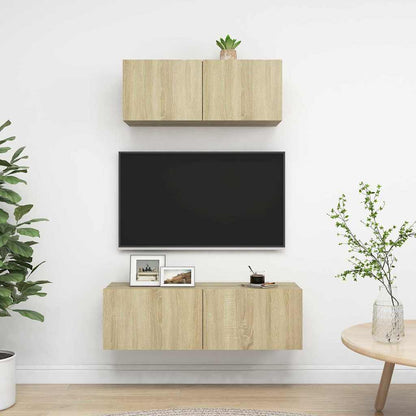 2 Piece TV Cabinet Set Engineered Wood Width 80/100 cm Sonoma oak