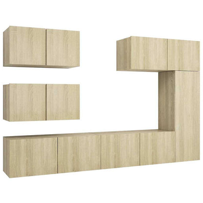 vidaXL 6 Piece TV Cabinet Set Sonoma Oak Engineered Wood 2