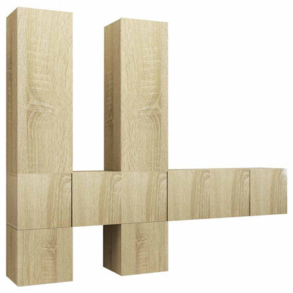 vidaXL 7 Piece TV Cabinet Set Sonoma Oak Engineered Wood 2