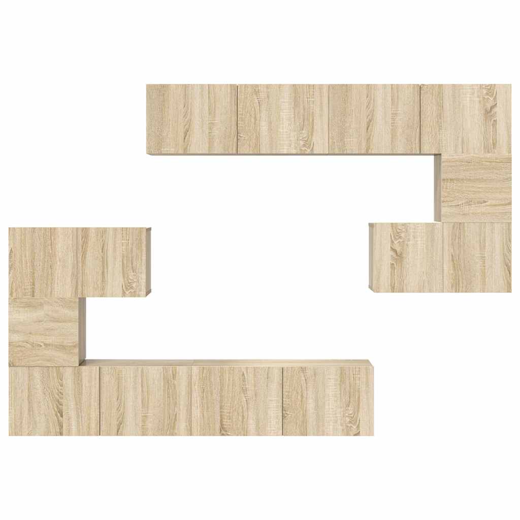 vidaXL 8 Piece TV Cabinet Set Sonoma Oak Engineered Wood 6