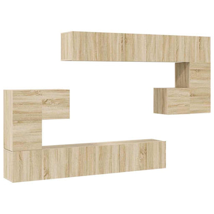 vidaXL 10 Piece TV Cabinet Set Sonoma Oak Engineered Wood 2