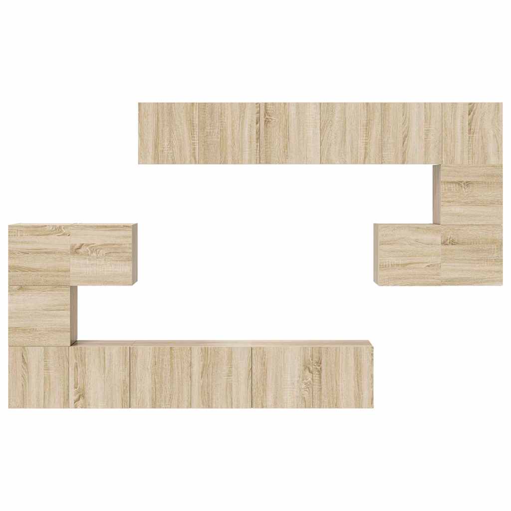 vidaXL 10 Piece TV Cabinet Set Sonoma Oak Engineered Wood 5