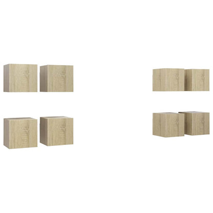 8 Piece Wall-mounted TV Cabinet Set 30,5x30x30 cm Sonoma oak