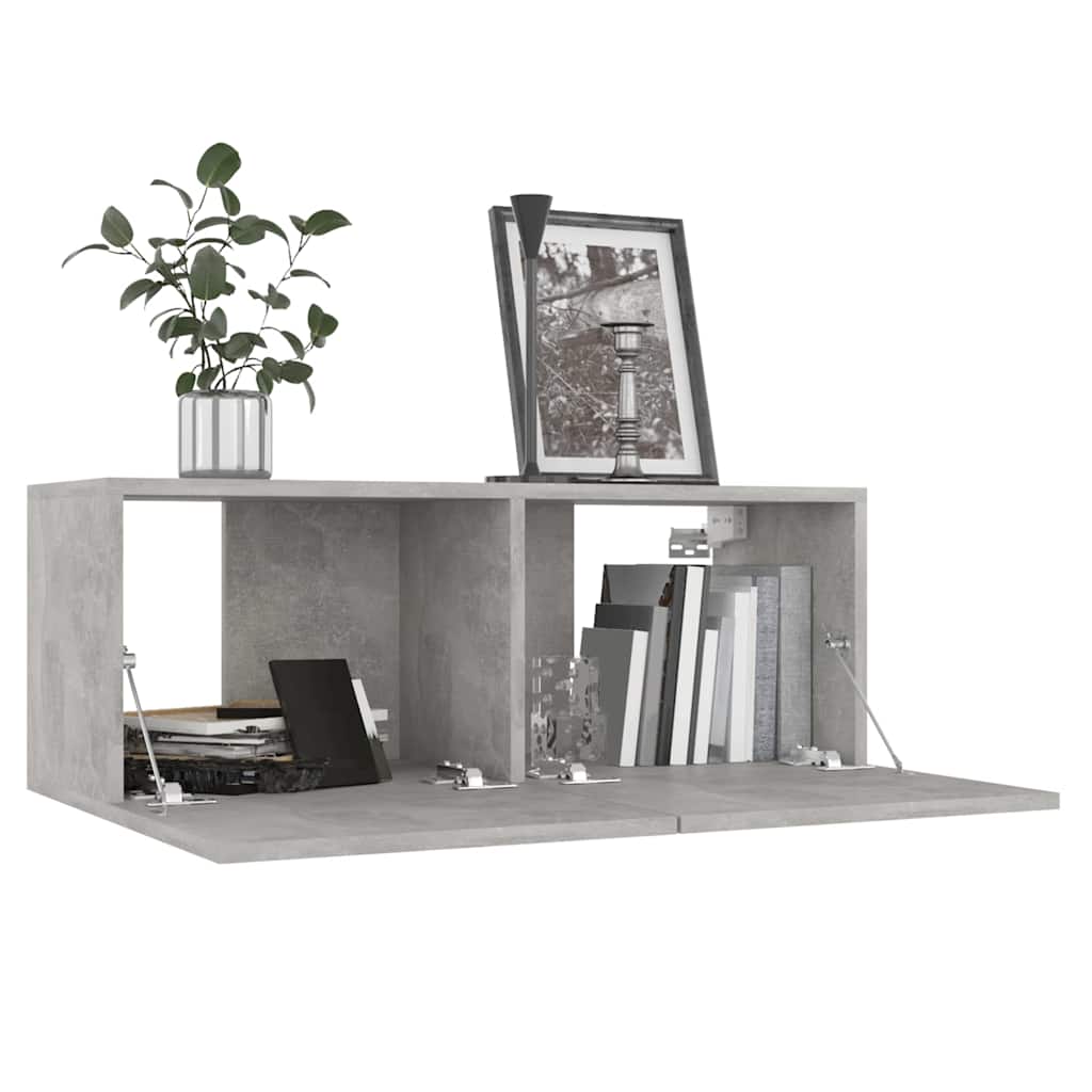 vidaXL 8 Piece TV Cabinet Set Concrete Grey Engineered Wood 4