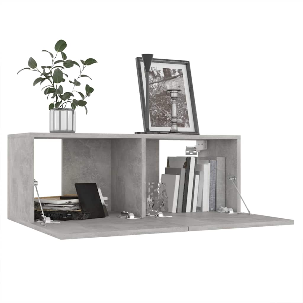 vidaXL 7 Piece TV Cabinet Set Concrete Grey Engineered Wood 4