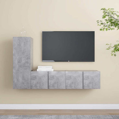 TV Cabinet Set Engineered Wood Width 60 cm Concrete grey 3