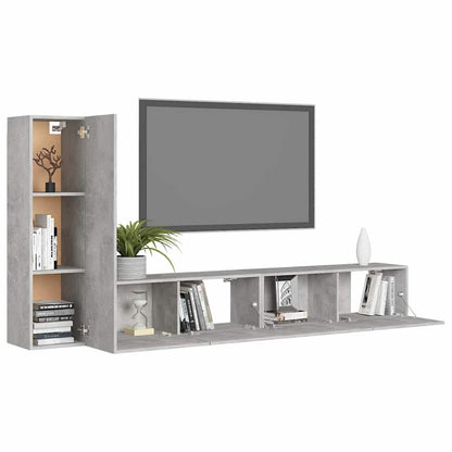 vidaXL TV Cabinet Set | Set of 3 | Concrete Grey | Engineered Wood 3