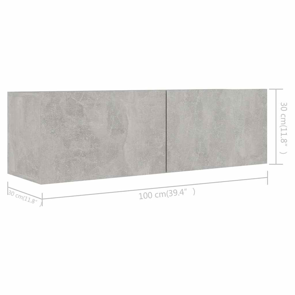 vidaXL TV Cabinet Set | Set of 3 | Concrete Grey | Engineered Wood 6