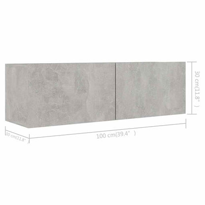 vidaXL TV Cabinet Set | Set of 3 | Concrete Grey | Engineered Wood 6