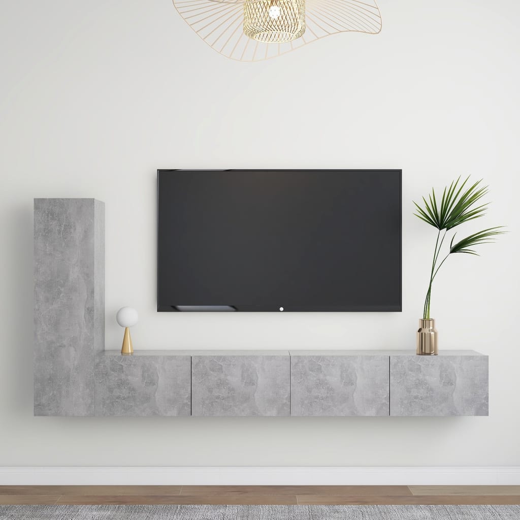 vidaXL TV Cabinet Set | Set of 3 | Concrete Grey | Engineered Wood 1