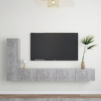 vidaXL TV Cabinet Set | Set of 3 | Concrete Grey | Engineered Wood 1
