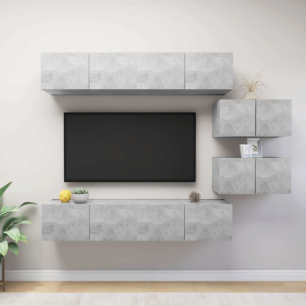 vidaXL TV Cabinet Set Engineered Wood 6 pcs Width 80 cm