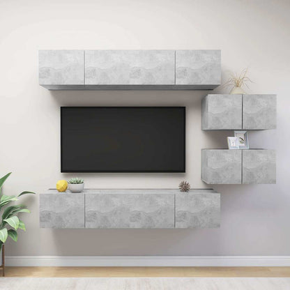 vidaXL TV Cabinet Set Engineered Wood 6 pcs Width 80 cm