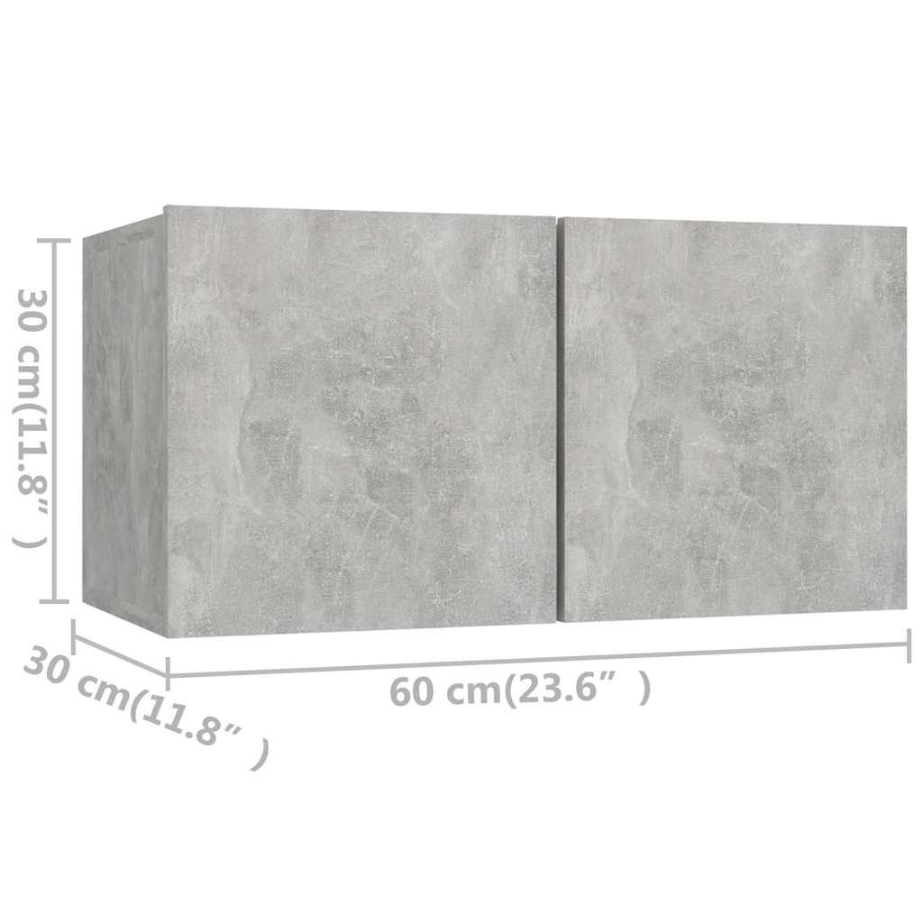 vidaXL TV Cabinet | Set of 8 | Concrete Grey | Engineered wood | Standard 5