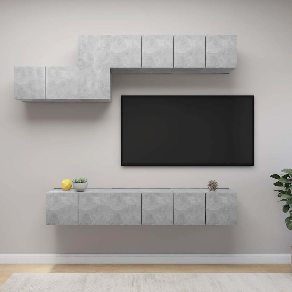 vidaXL TV Cabinet Set Engineered Wood 7