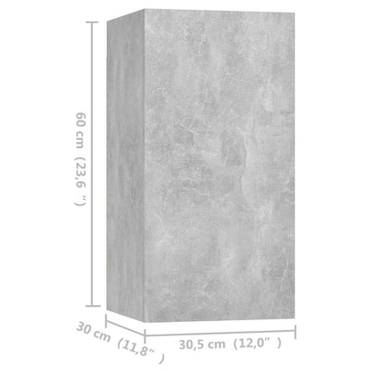 vidaXL TV Cabinets 4 pcs Concrete Grey 30.5x30x60 cm Engineered Wood 5