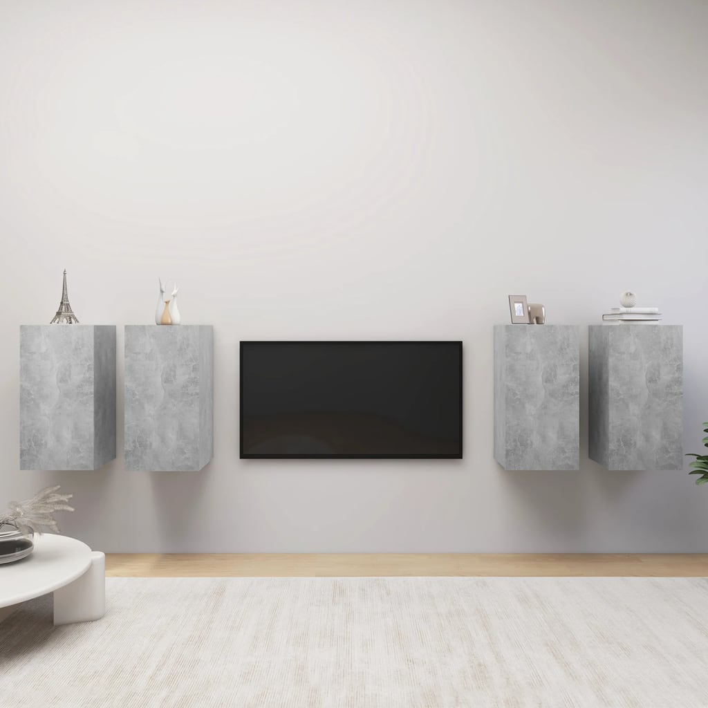 vidaXL TV Cabinets 4 pcs Concrete Grey 30.5x30x60 cm Engineered Wood 1