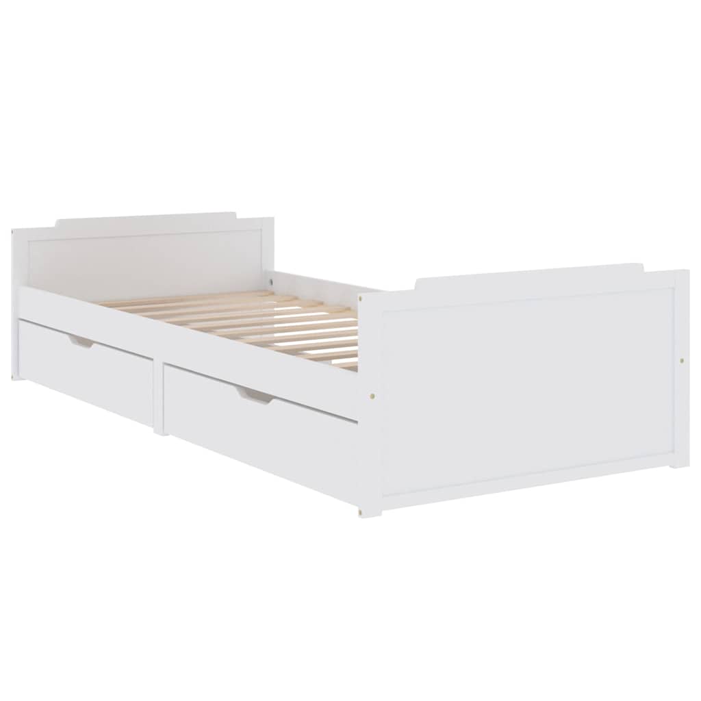 vidaXL Bed Frame without Mattress White Solid Wood Pine 90x200 cm 3