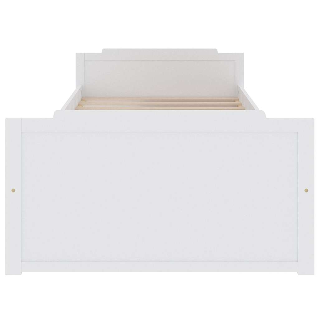 vidaXL Bed Frame without Mattress White Solid Wood Pine 90x200 cm 4