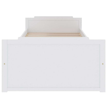 vidaXL Bed Frame without Mattress White Solid Wood Pine 90x200 cm 4