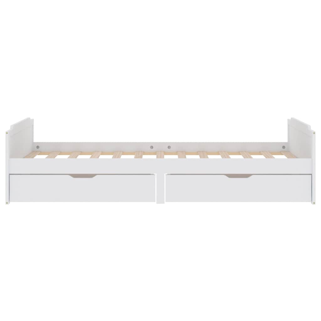 vidaXL Bed Frame without Mattress White Solid Wood Pine 90x200 cm 6