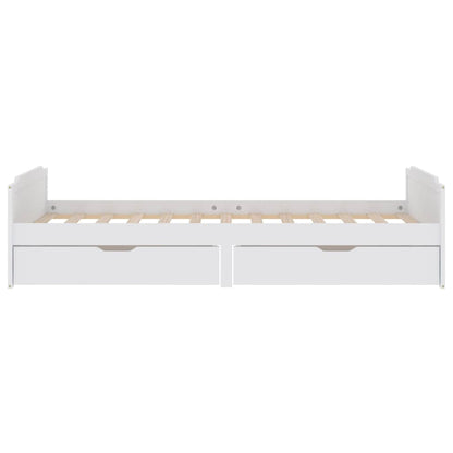vidaXL Bed Frame without Mattress White Solid Wood Pine 90x200 cm 6