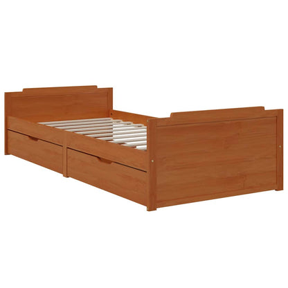 vidaXL Bed Frame without Mattress Honey Brown Solid Wood Pine 90x200cm 3